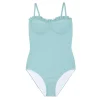 minnow One Pieces<Women's Ruffle Edge One Piece Sea Blue