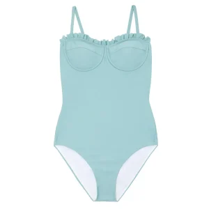 minnow One Pieces<Women's Ruffle Edge One Piece Sea Blue